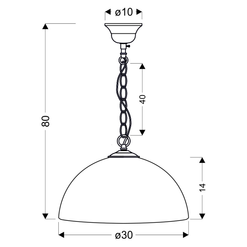Candelabro numa corrente AÇÚCAR 1xE27/60W/230V branco/ouro