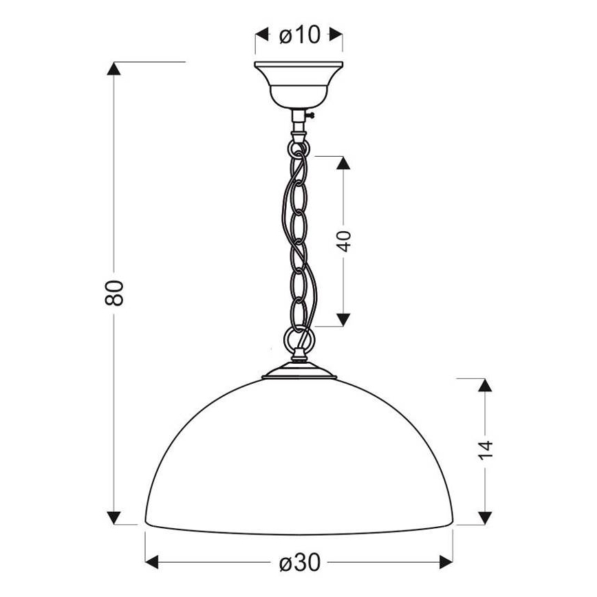 Candelabro numa corrente AÇÚCAR 1xE27/60W/230V branco/ouro
