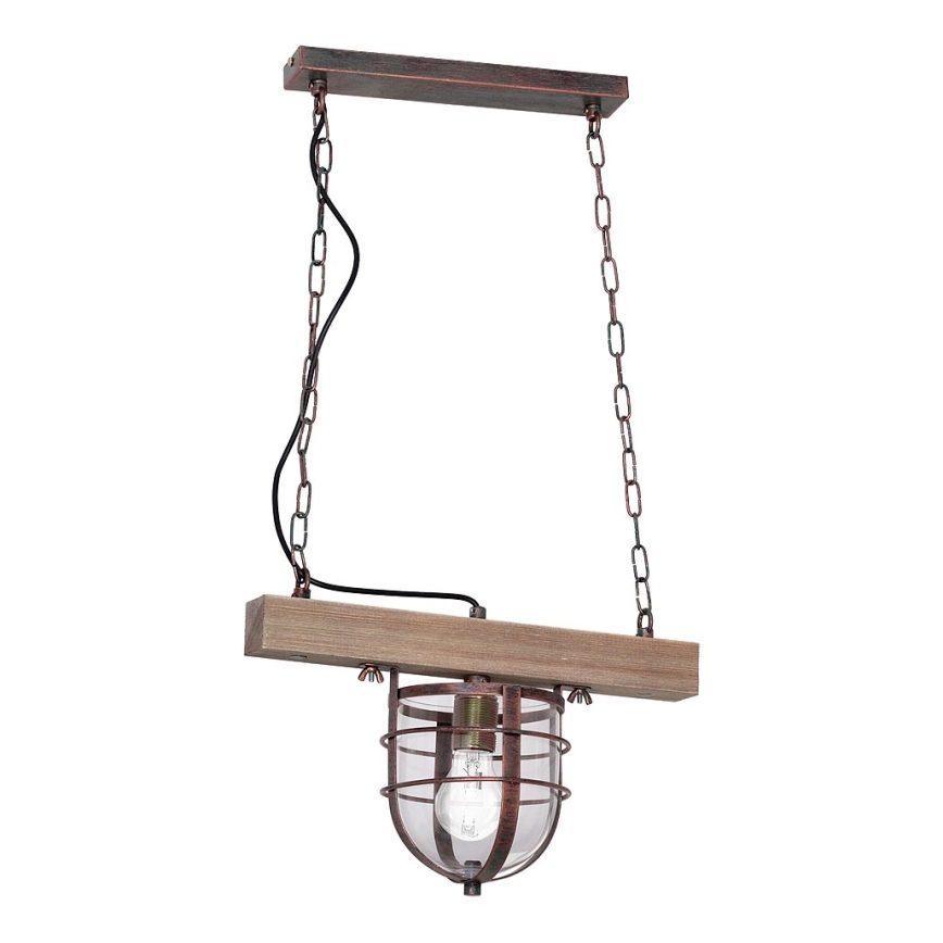 Candelabro numa corrente ANDER 1xE27/60W/230V castanho claro