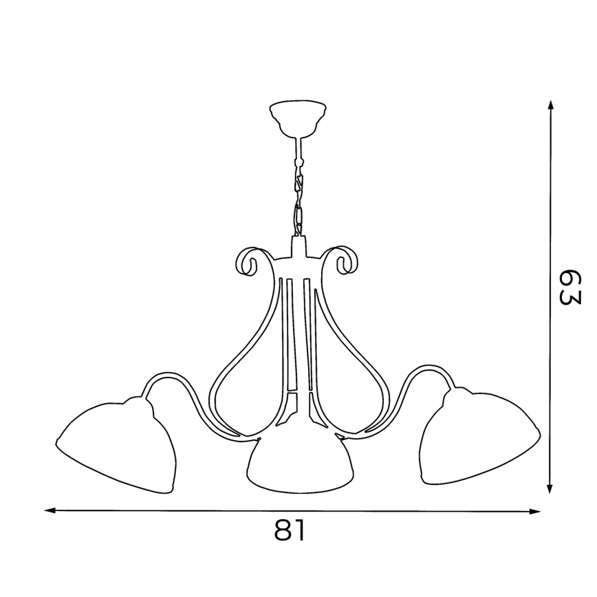Candelabro numa corrente ANTICA 3xE27/60W/230V