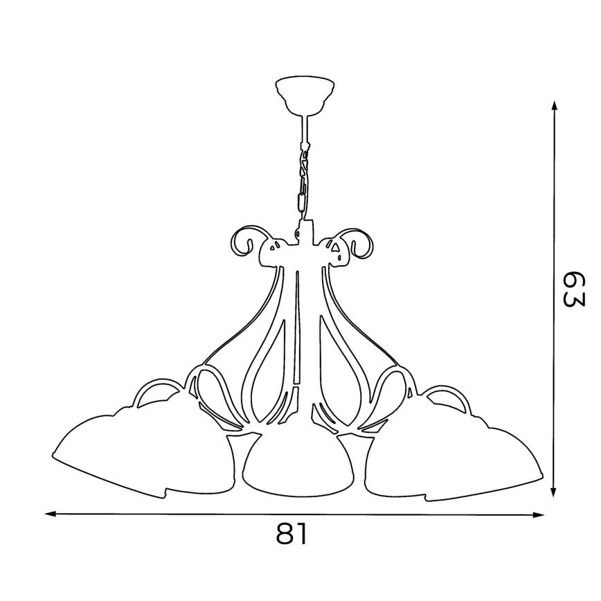 Candelabro numa corrente ANTICA 5xE27/60W/230V