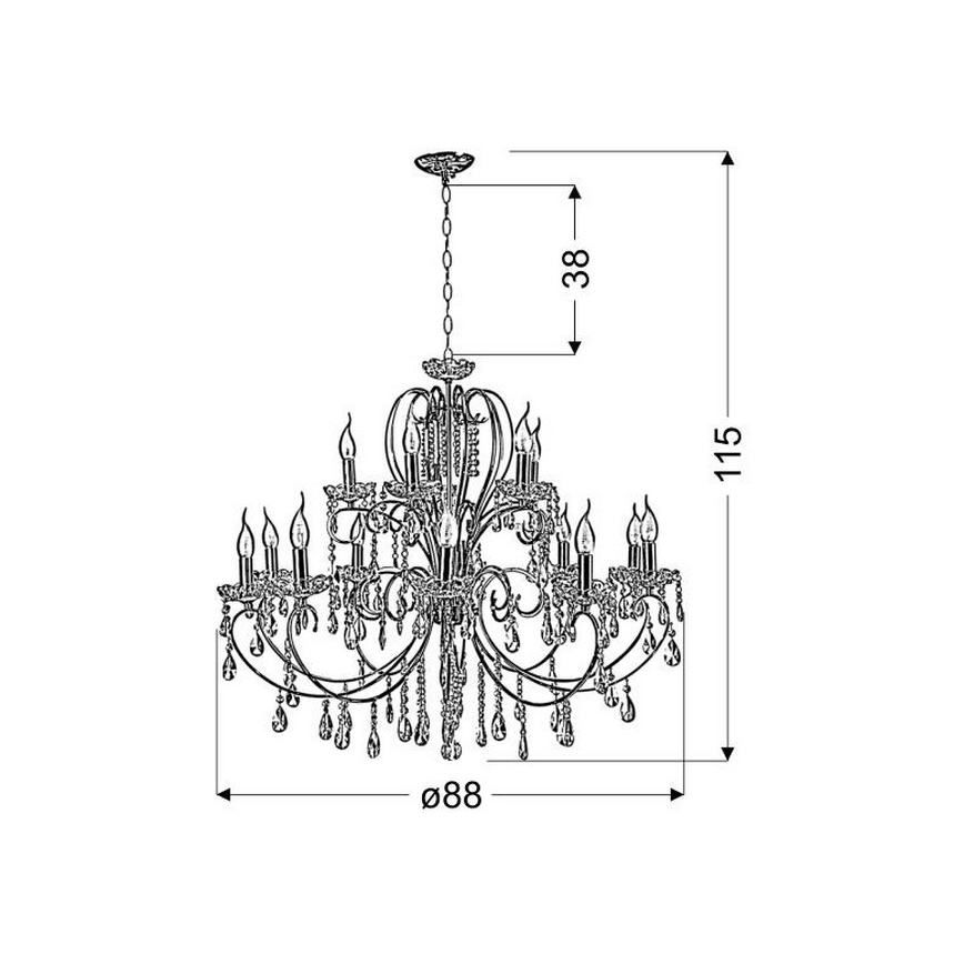 Candelabro numa corrente AURORA 15xE14/40W/230V
