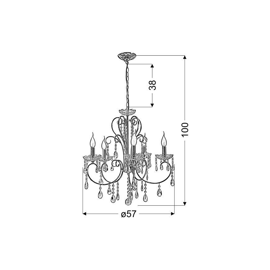 Candelabro numa corrente AURORA 5xE14/40W/230V