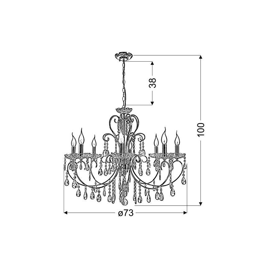 Candelabro numa corrente AURORA 8xE14/40W/230V