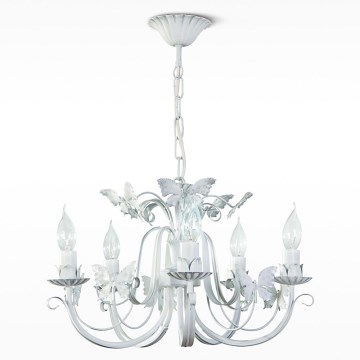 Candelabro numa corrente FARFALA 5xE14/40W/230V pátina