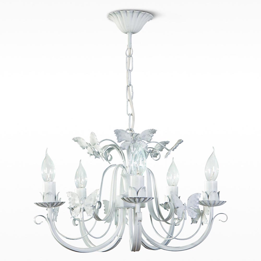 Candelabro numa corrente FARFALA 5xE14/40W/230V pátina