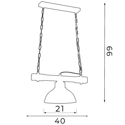 Candelabro numa corrente HAKON 1xE27/60W/230V luz