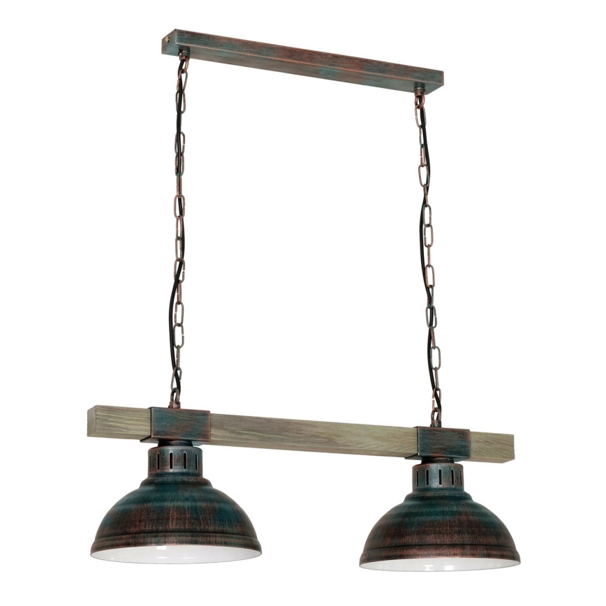 Candelabro numa corrente HAKON 2xE27/60W/230V pátina