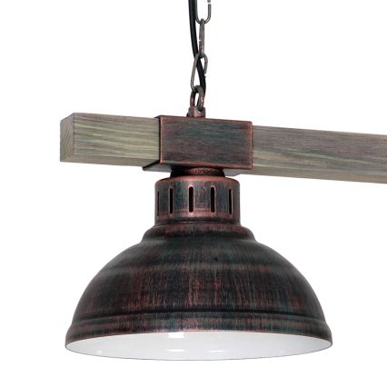 Candelabro numa corrente HAKON 2xE27/60W/230V pátina