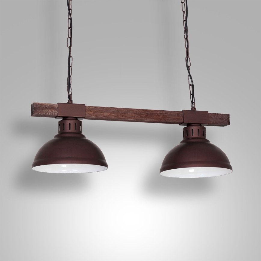 Candelabro numa corrente HAKON 2xE27/60W/230V Sombrio