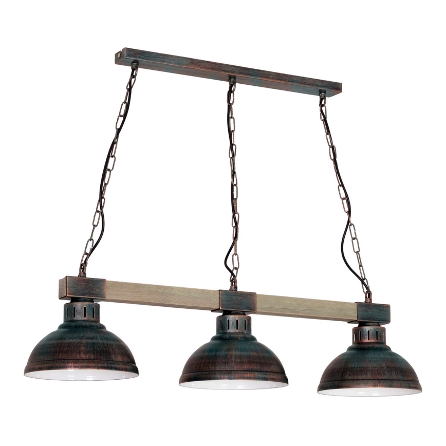 Candelabro numa corrente HAKON 3xE27/60W/230V pátina