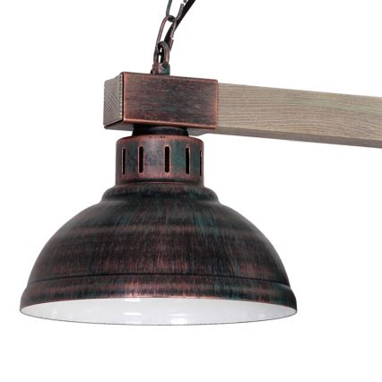 Candelabro numa corrente HAKON 3xE27/60W/230V pátina