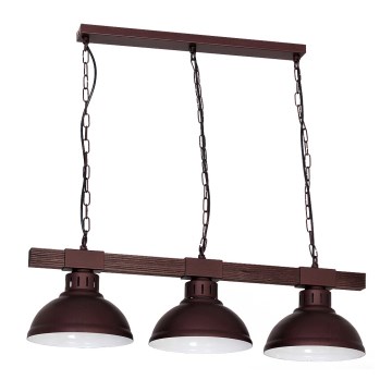 Candelabro numa corrente HAKON 3xE27/60W/230V Sombrio