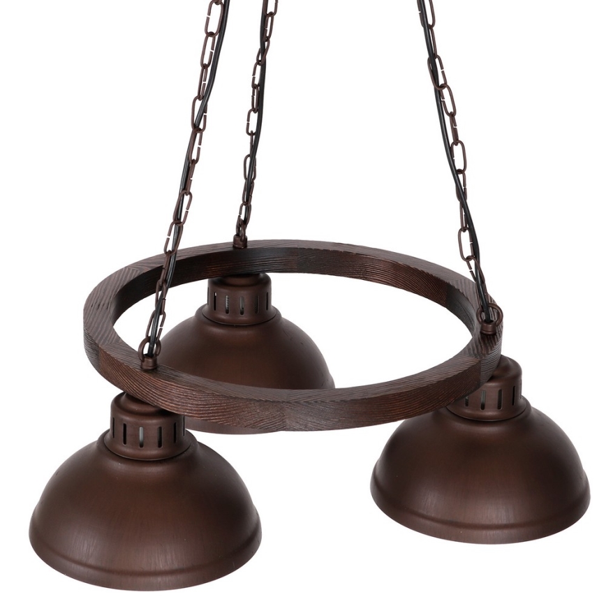Candelabro numa corrente HAKON ROUND 3xE27/60W/230V escuro