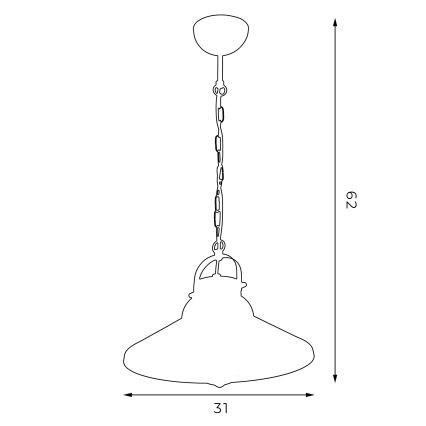 Candelabro numa corrente IRON 1xE27/60W/230V