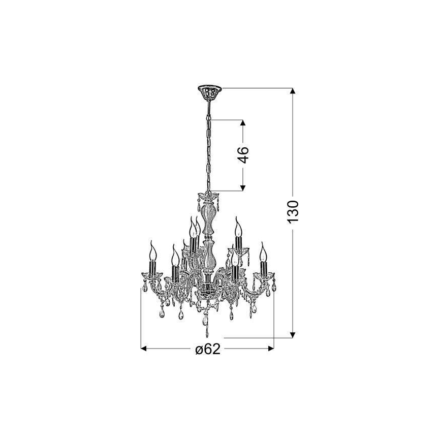 Candelabro numa corrente MARIA TERESA 8xE14/40W/230V