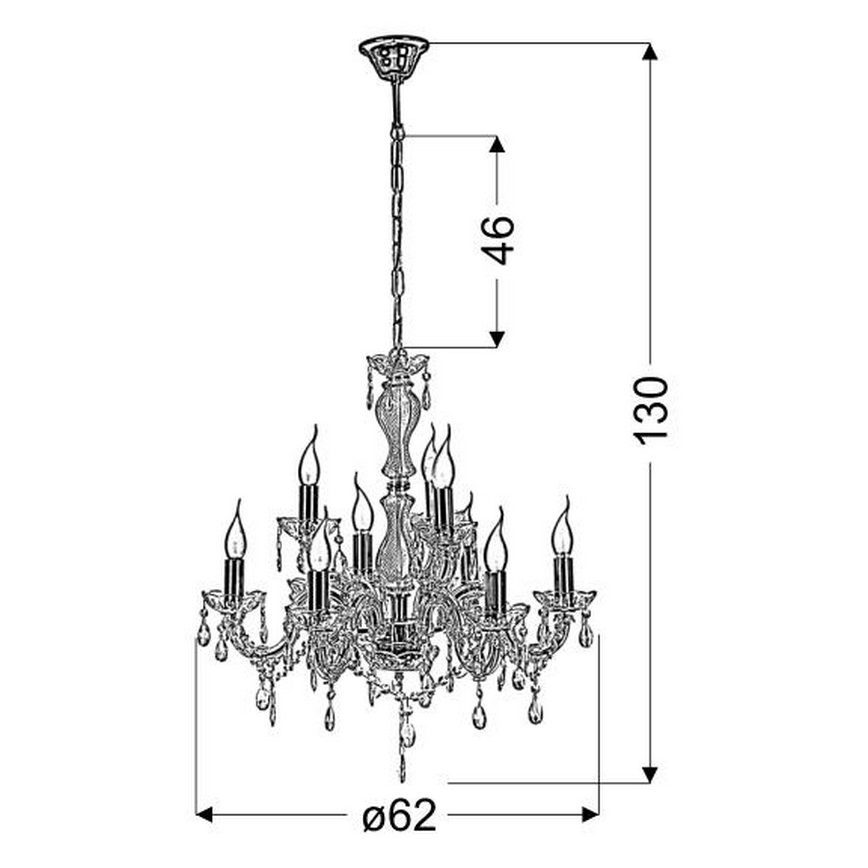 Candelabro numa corrente MARIA TERESA 9xE14/40W/230V