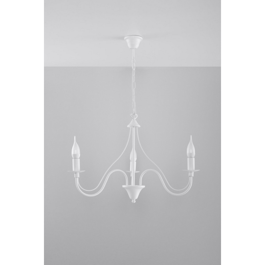 Candelabro numa corrente MINERWA 3 3xE14/40W/230V branco