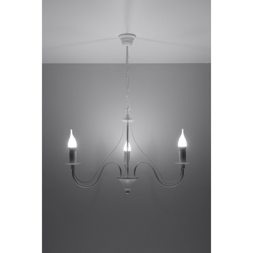 Candelabro numa corrente MINERWA 3 3xE14/40W/230V branco