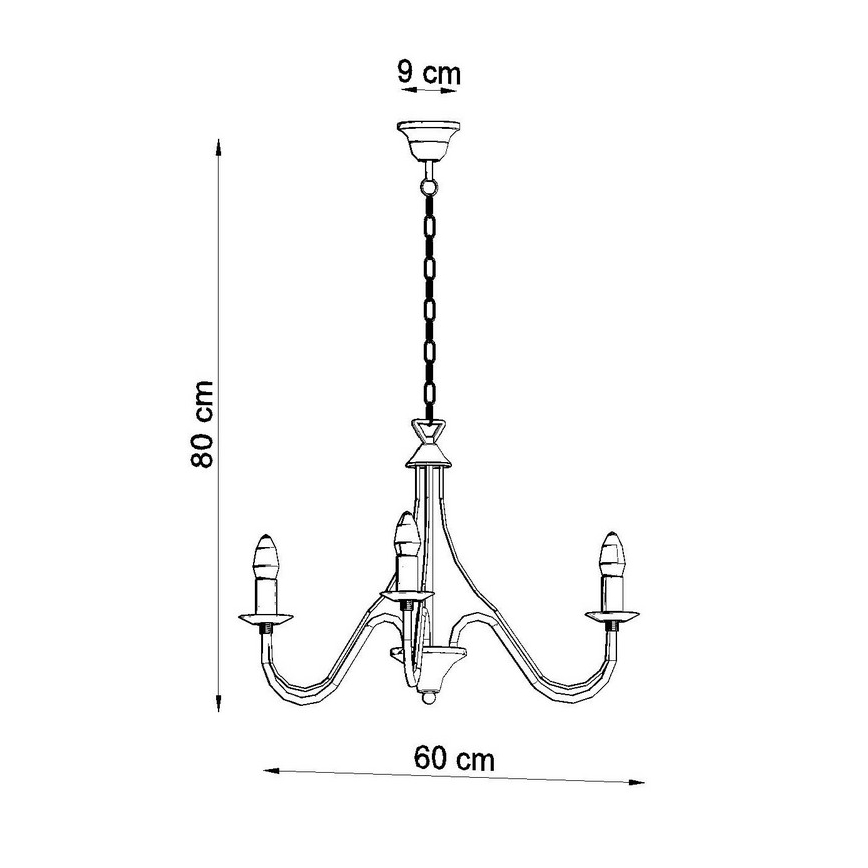 Candelabro numa corrente MINERWA 3 3xE14/40W/230V branco
