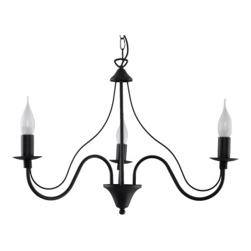 Candelabro numa corrente MINERWA 3 3xE14/40W/230V preto antigo
