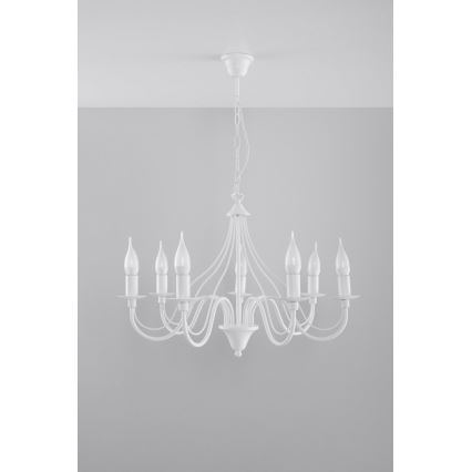 Candelabro numa corrente MINERWA 7 7xE14/40W/230V branco
