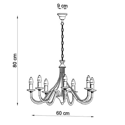 Candelabro numa corrente MINERWA 7 7xE14/40W/230V branco