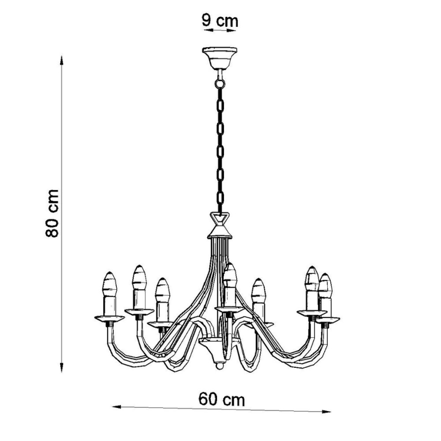 Candelabro numa corrente MINERWA 7 7xE14/40W/230V branco