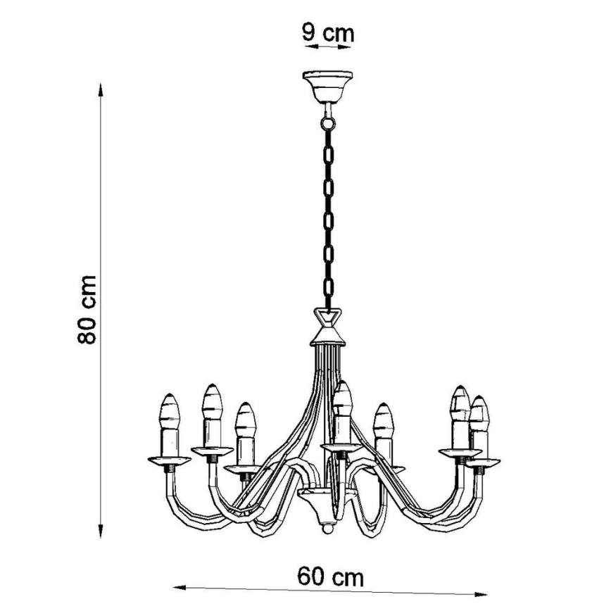 Candelabro numa corrente MINERWA 7 7xE14/40W/230V preto antigo