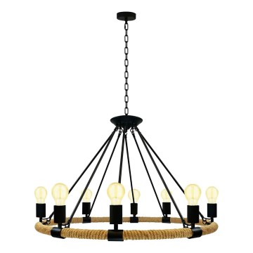 Candelabro numa corrente ROPE ARTHUR 8xE27/20W/230V