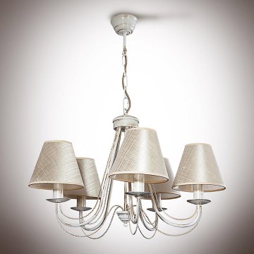 Candelabro numa corrente VERSA 5xE14/40W/230V branco 535 mm