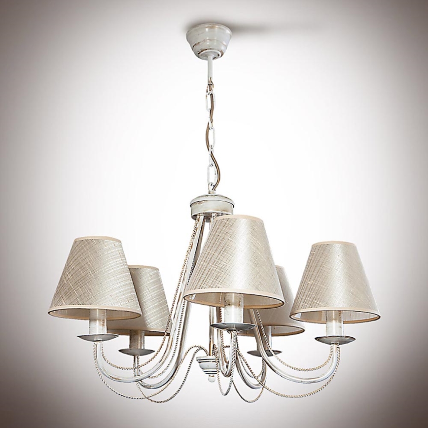 Candelabro numa corrente VERSA 5xE14/40W/230V branco 535 mm