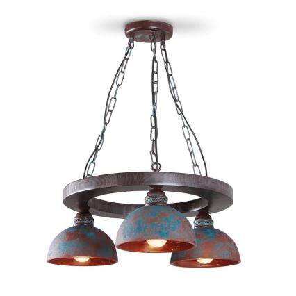 Candelabro numa corrente VIRIONI 3xE27/60W/230V