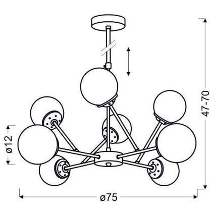 Candelabro pendente BEST 8xE14/40W/230V