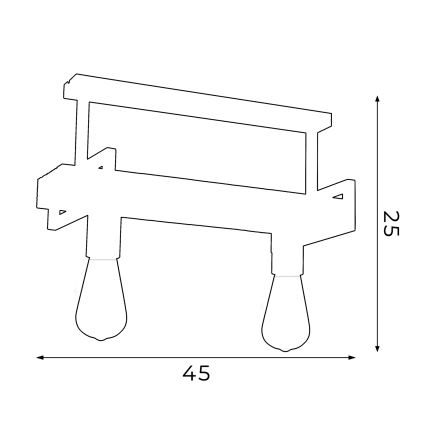 Candelabro pendente HARD 2xE27/60W/230V