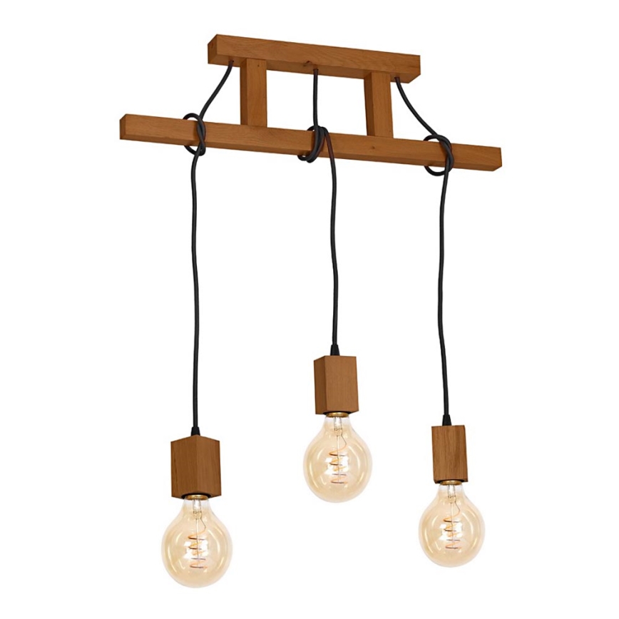 Candelabro pendente JACK 3xE27/40W/230V carvalho