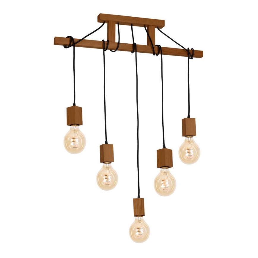 Candelabro pendente JACK 5xE27/40W/230V carvalho
