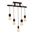Candelabro pendente JACK 5xE27/40W/230V madeira castanha