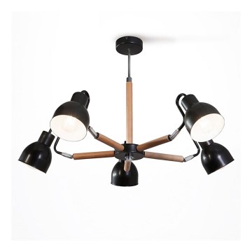 Candelabro pendente KALITHEA 5xE27/60W/230V preto