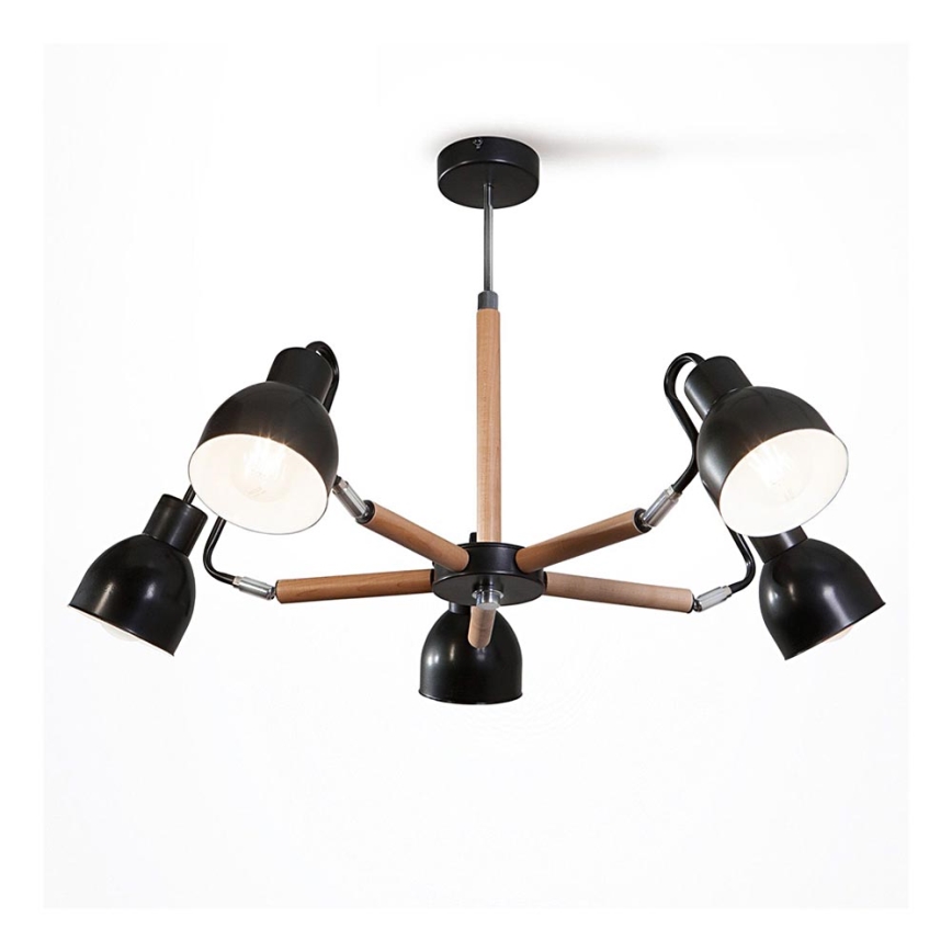 Candelabro pendente KALITHEA 5xE27/60W/230V preto