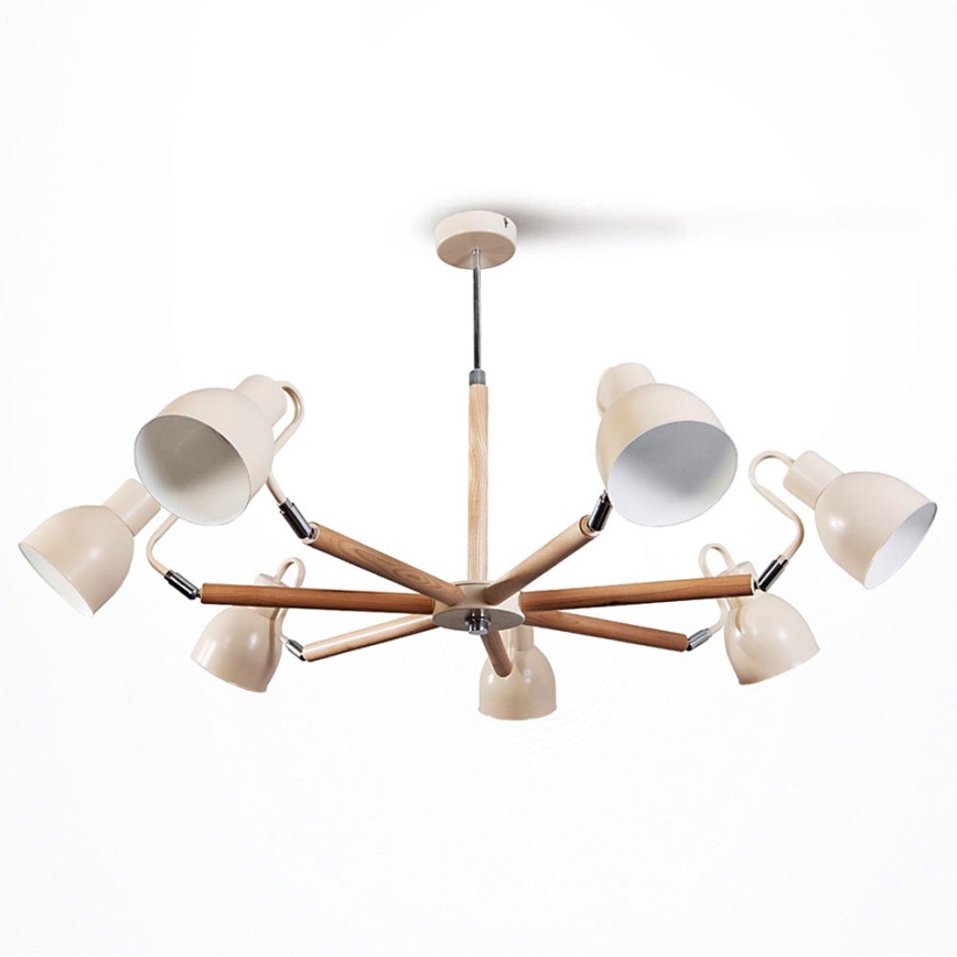 Candelabro pendente KALLITHEA 7xE27/60W/230V bege