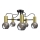 Candelabro pendente LIVA 5xE27/60W/230V preto antigo/dourado