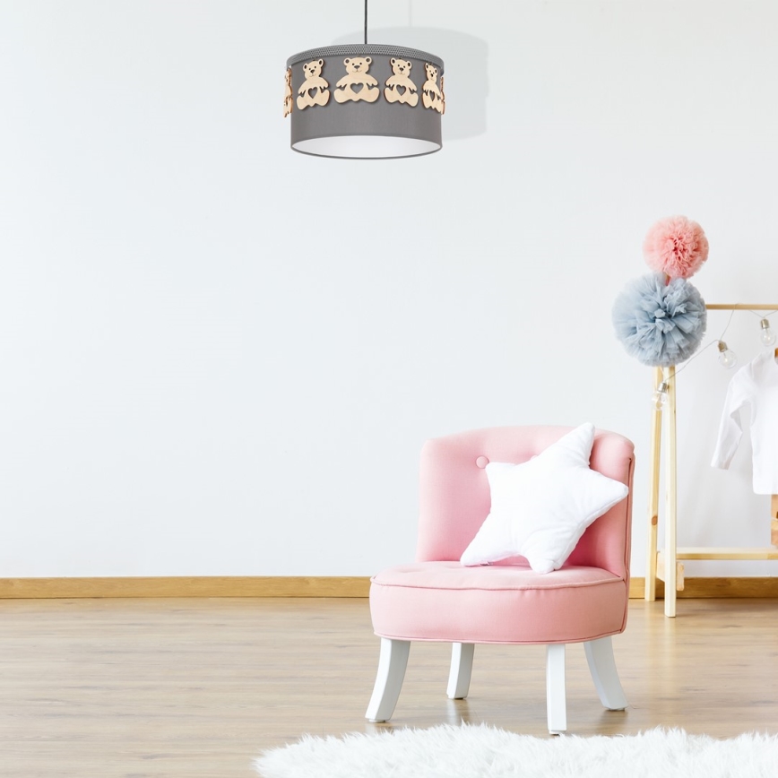 Candelabro pendente num fio de criança BEAR 1xE27/60W/230V
