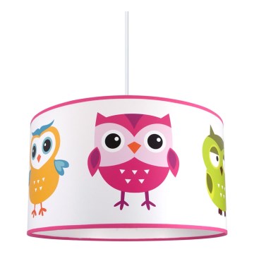 Candelabro pendente num fio de criança OWL 1xE27/60W/230V