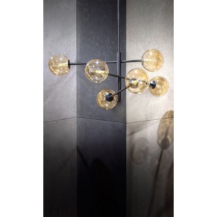 Candelabro pendente ORO 6xG9/12W/230V preto antigo/dourado