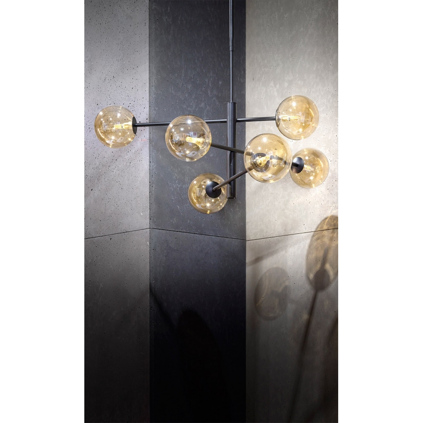 Candelabro pendente ORO 6xG9/12W/230V preto antigo/dourado