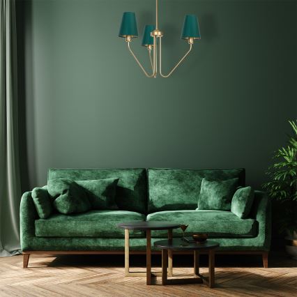 Candelabro pendente VICTORIA 3xE27/60W/230V verde