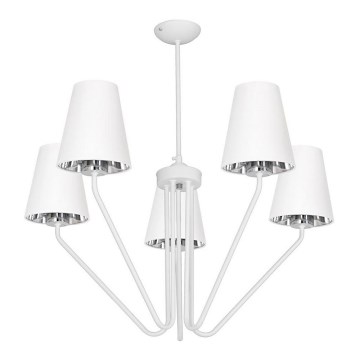Candelabro pendente VICTORIA 5xE27/60W/230V branco