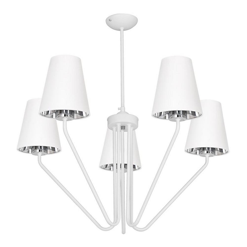 Candelabro pendente VICTORIA 5xE27/60W/230V branco