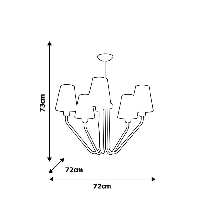 Candelabro pendente VICTORIA 5xE27/60W/230V branco